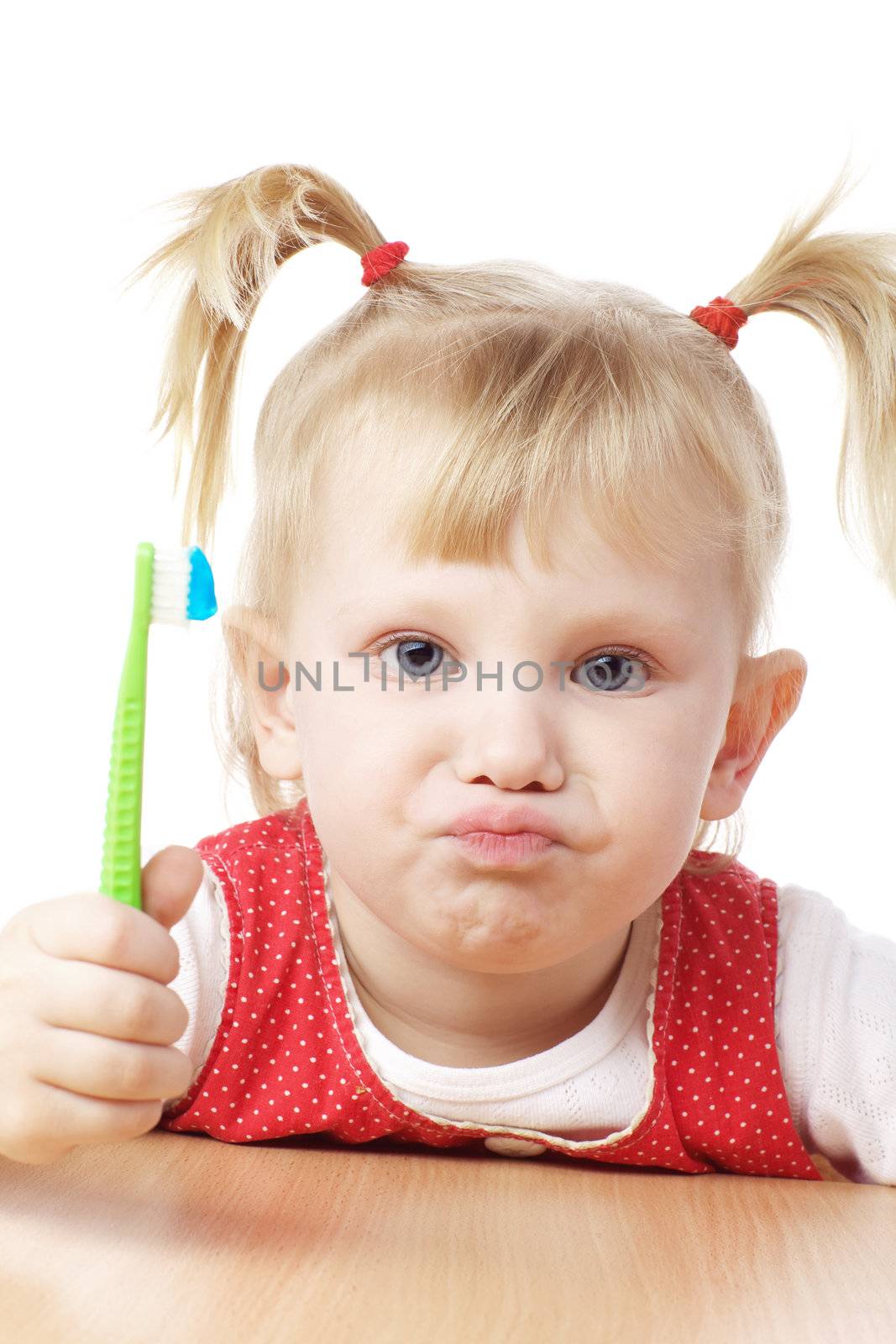 child with toothbrush by vsurkov