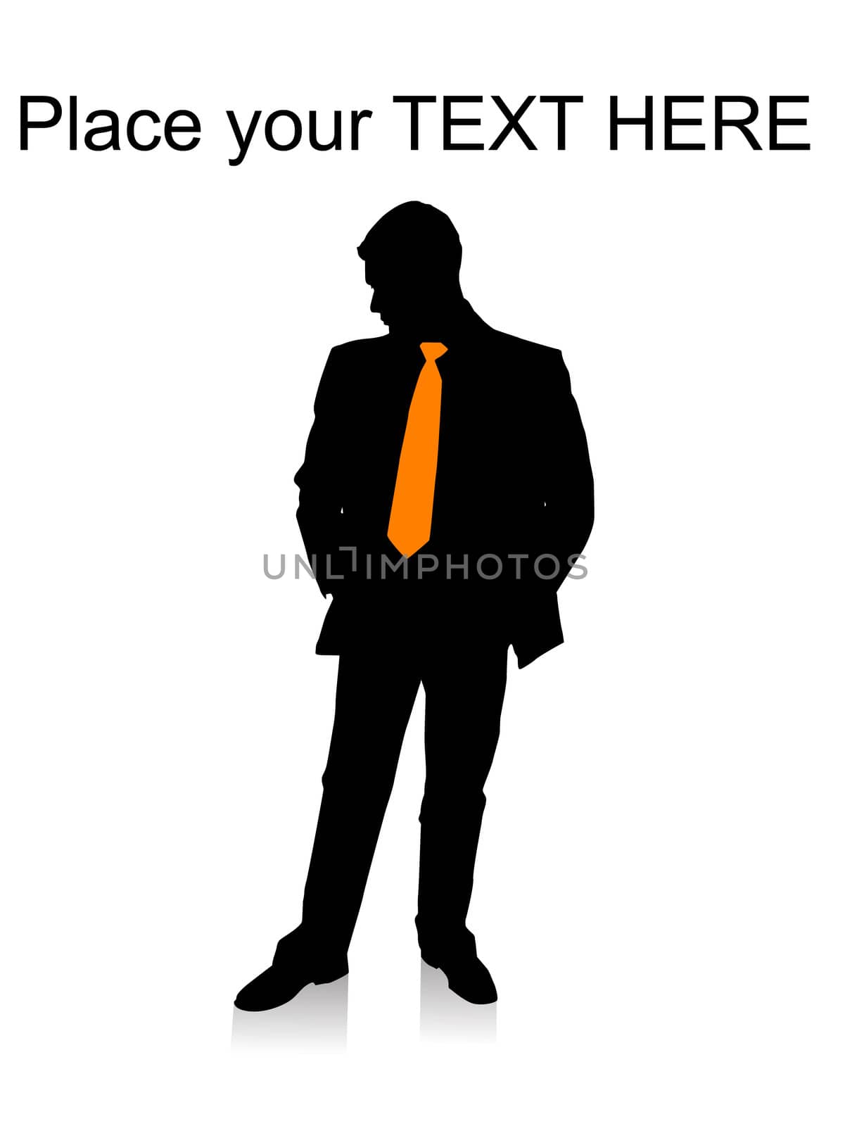 silhouette of handsome professional man wearing suit on an isolated background