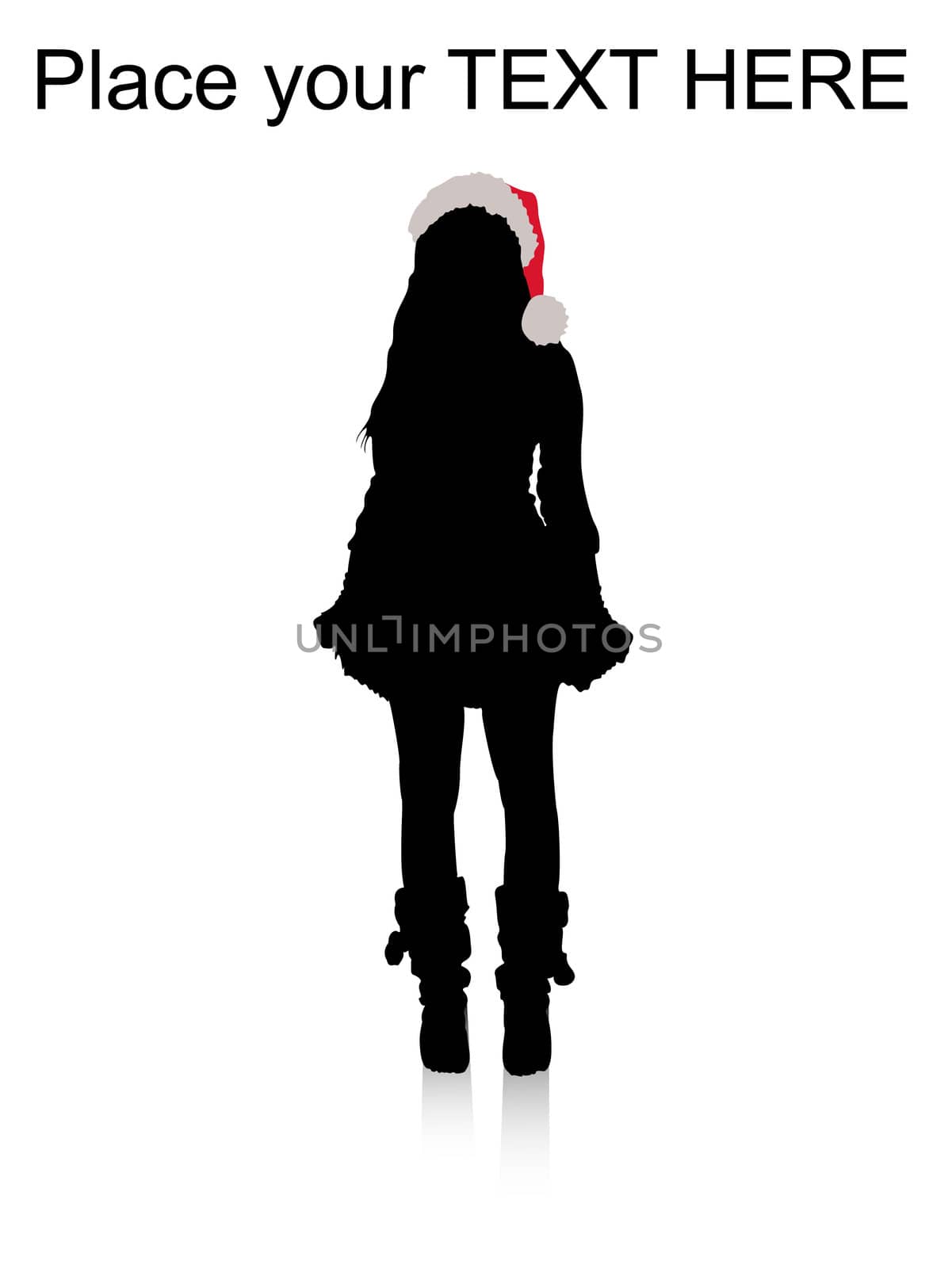 standing model with christmas hat by imagerymajestic