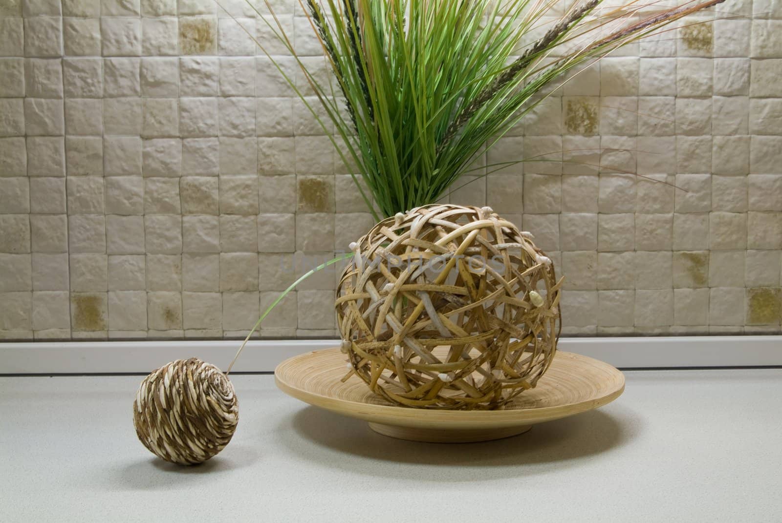 Some straw spheres in kitchen still-life by palomnik