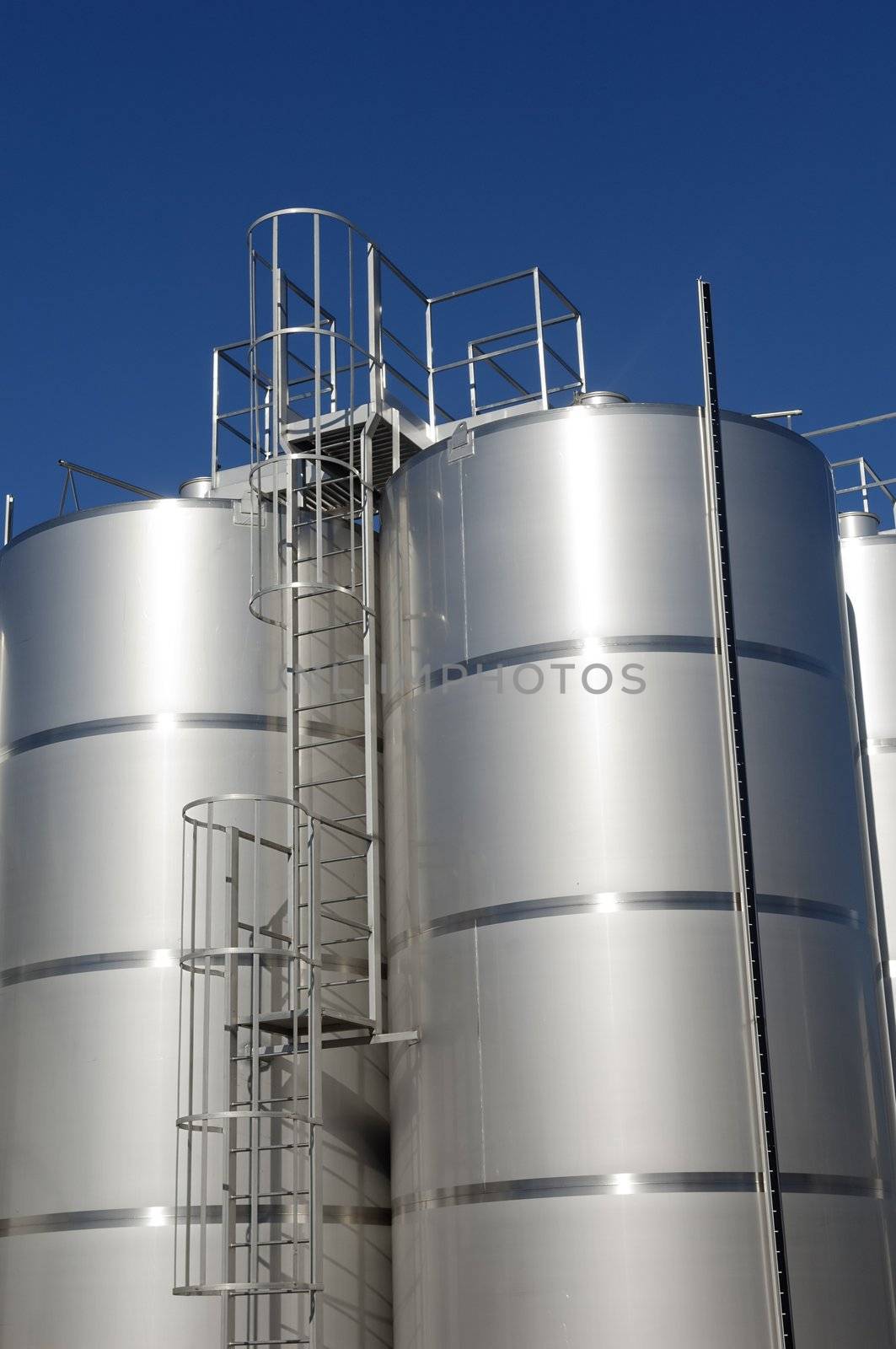 Stainless steel tanks in a modern winery, Alentejo, Portugal