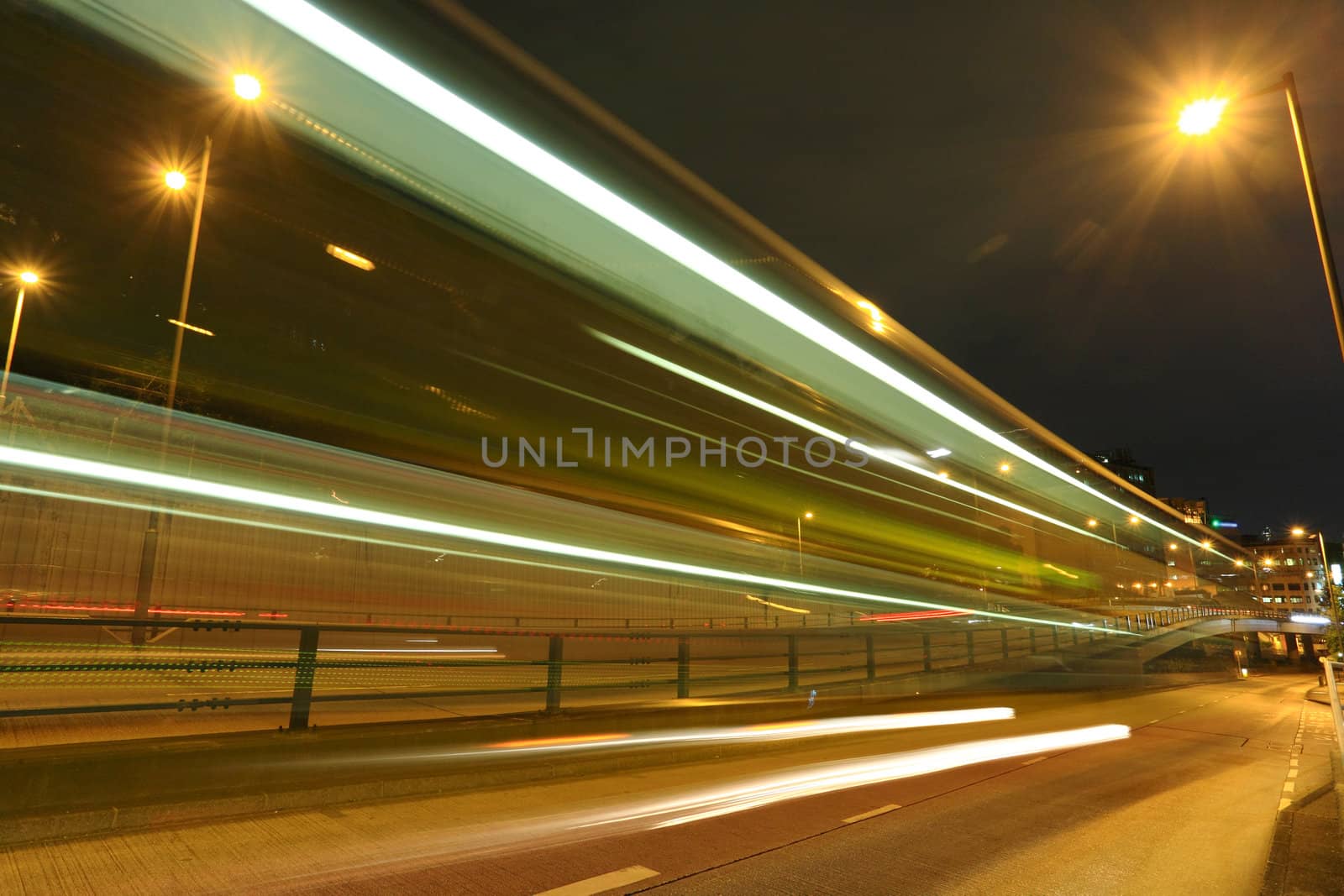 traffic in city at night