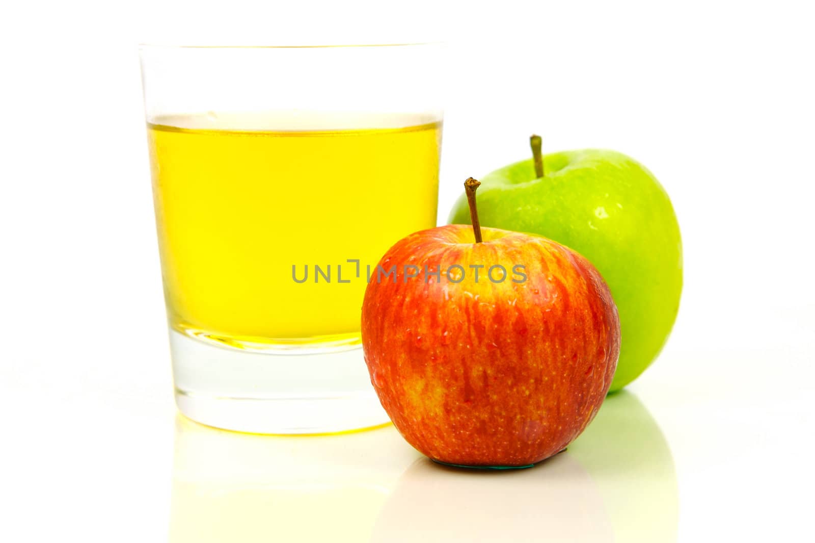 Apple juice isolated against a white background