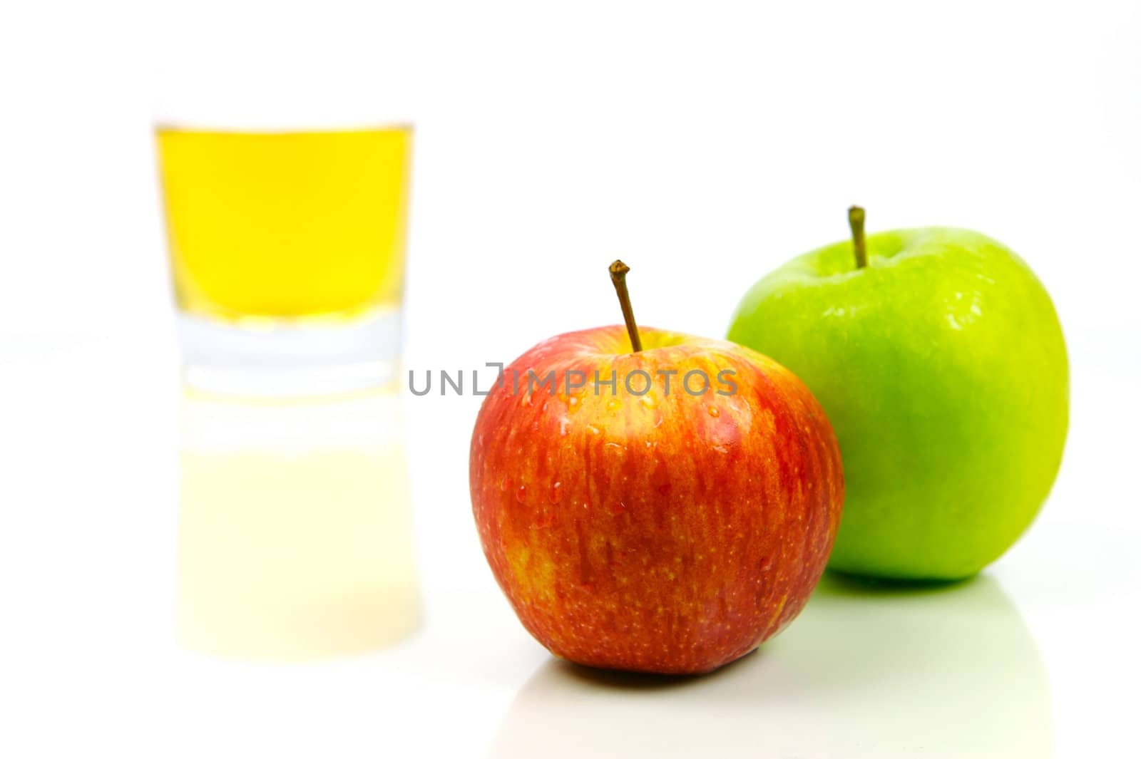 Apple juice isolated against a white background