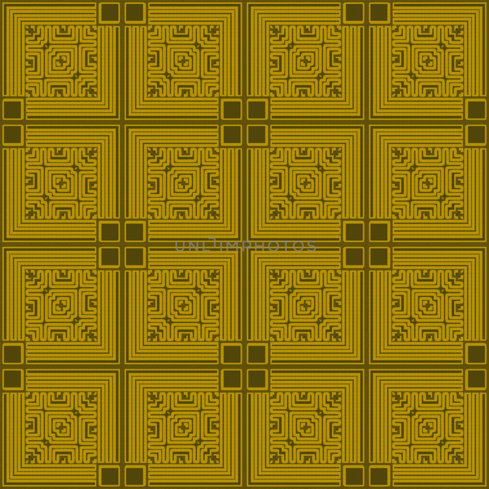 Golden square abstract tile design that seamlessly repeats
