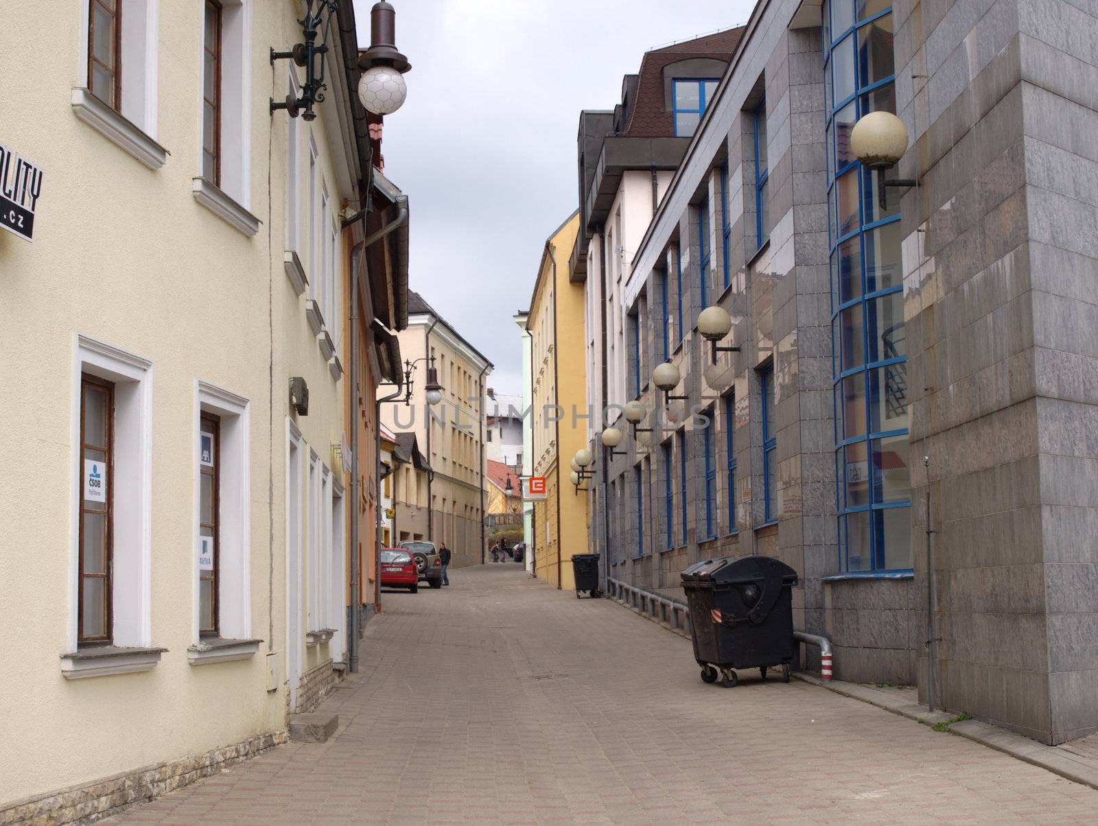 small alley in Ceska Lipa, Czech republic