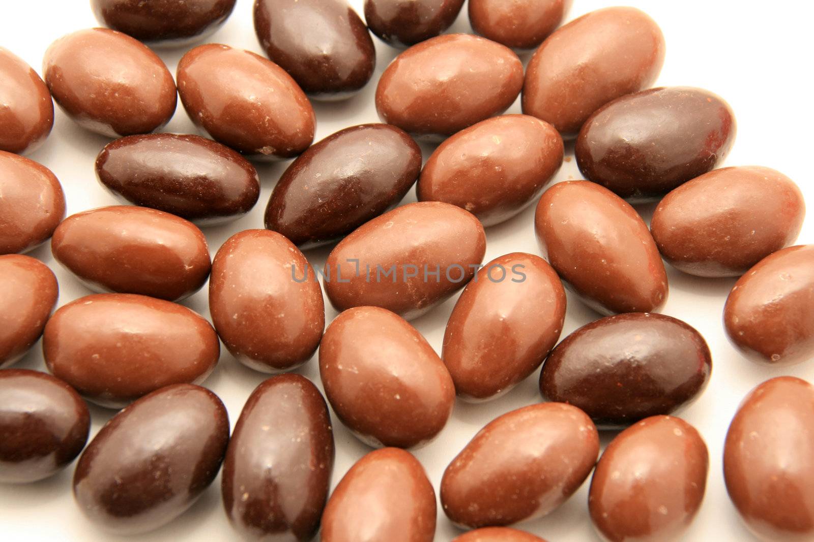 beautiful sweet easter almonds over white background