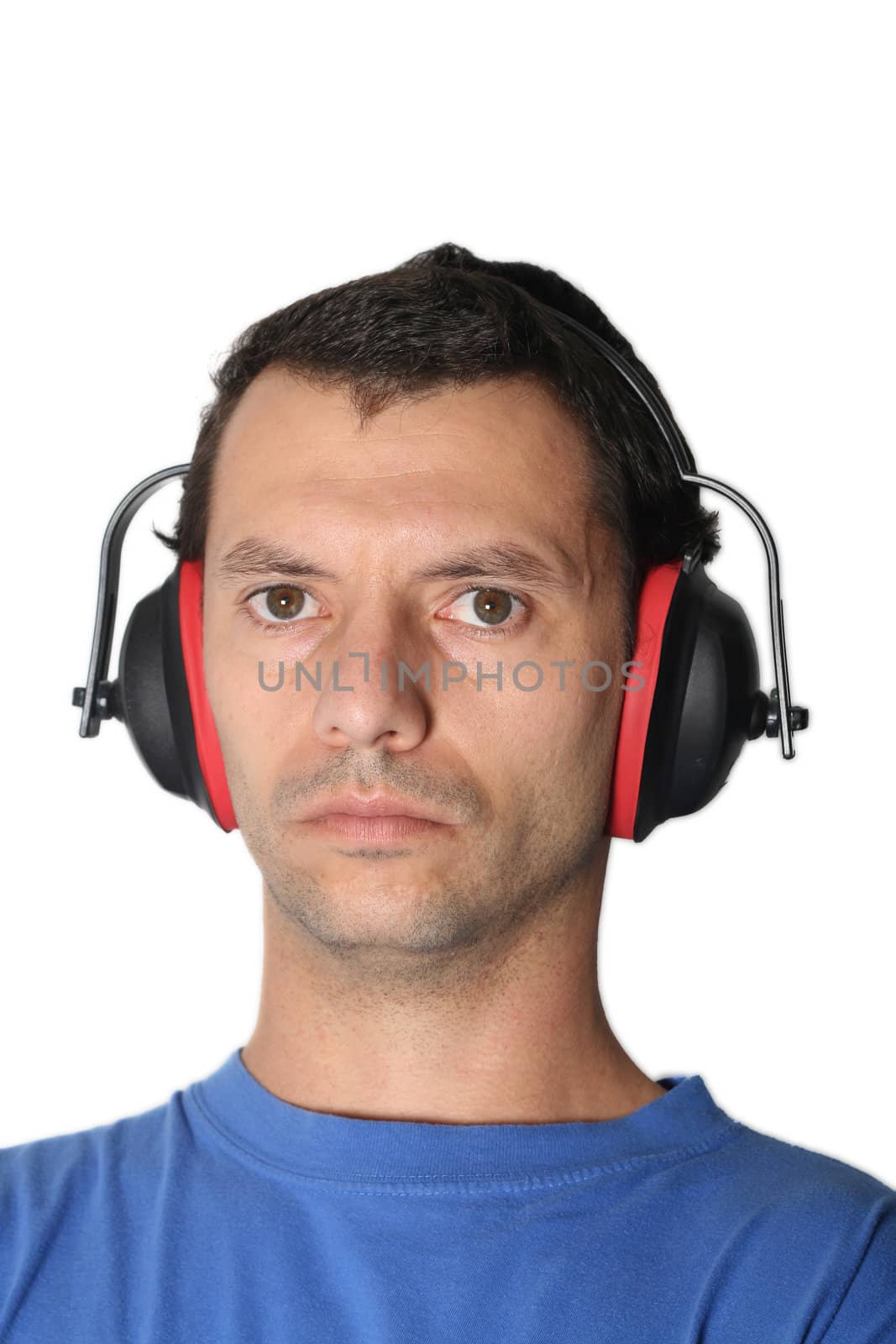 Portrait of a worker, isolated on white background