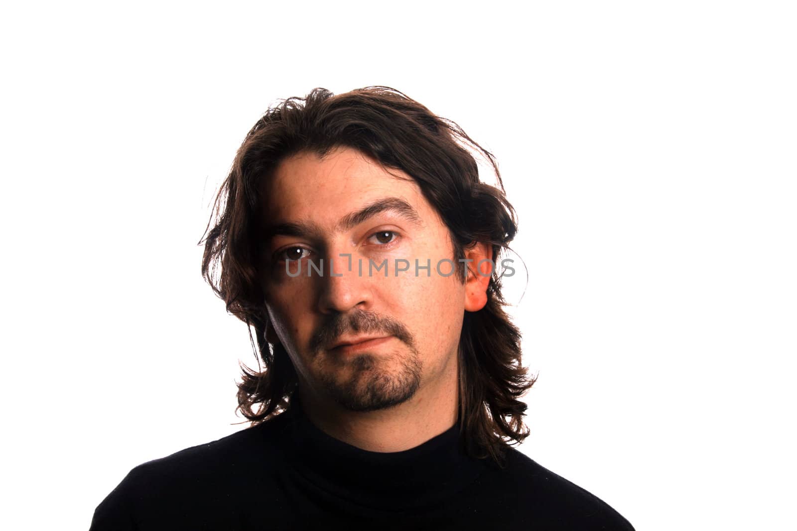 casual young man portrait over white background