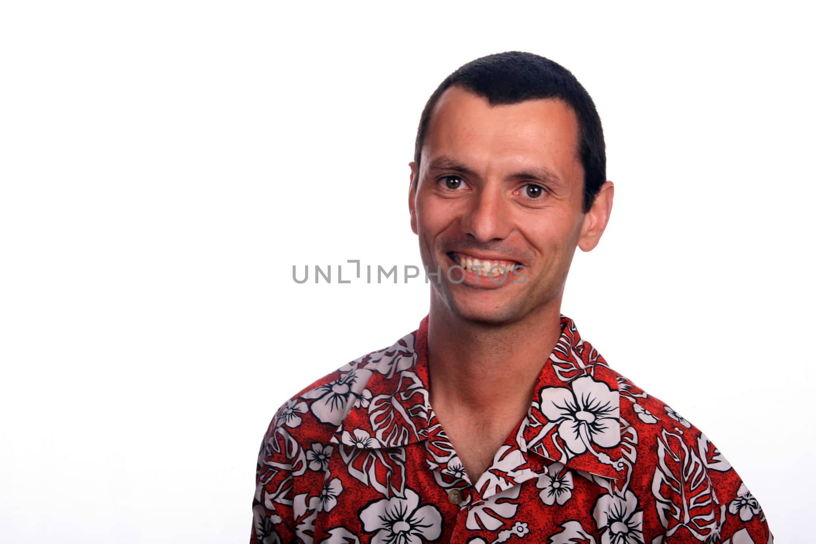 tourist man over white background looking