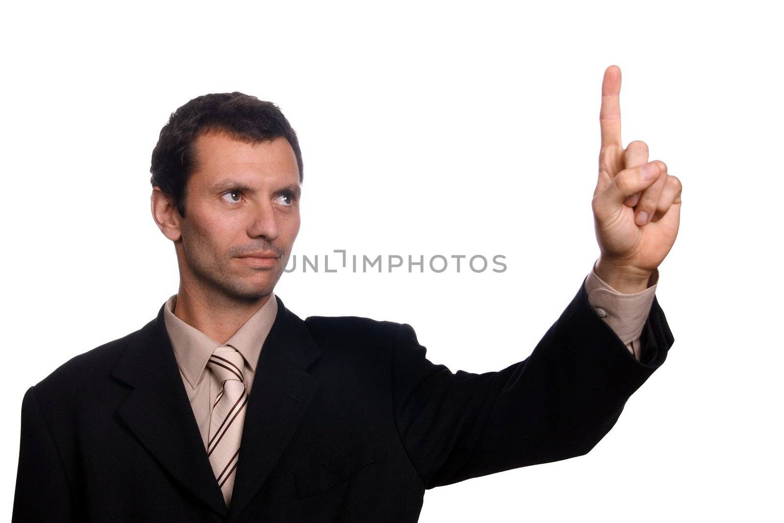 businessman over white studio background