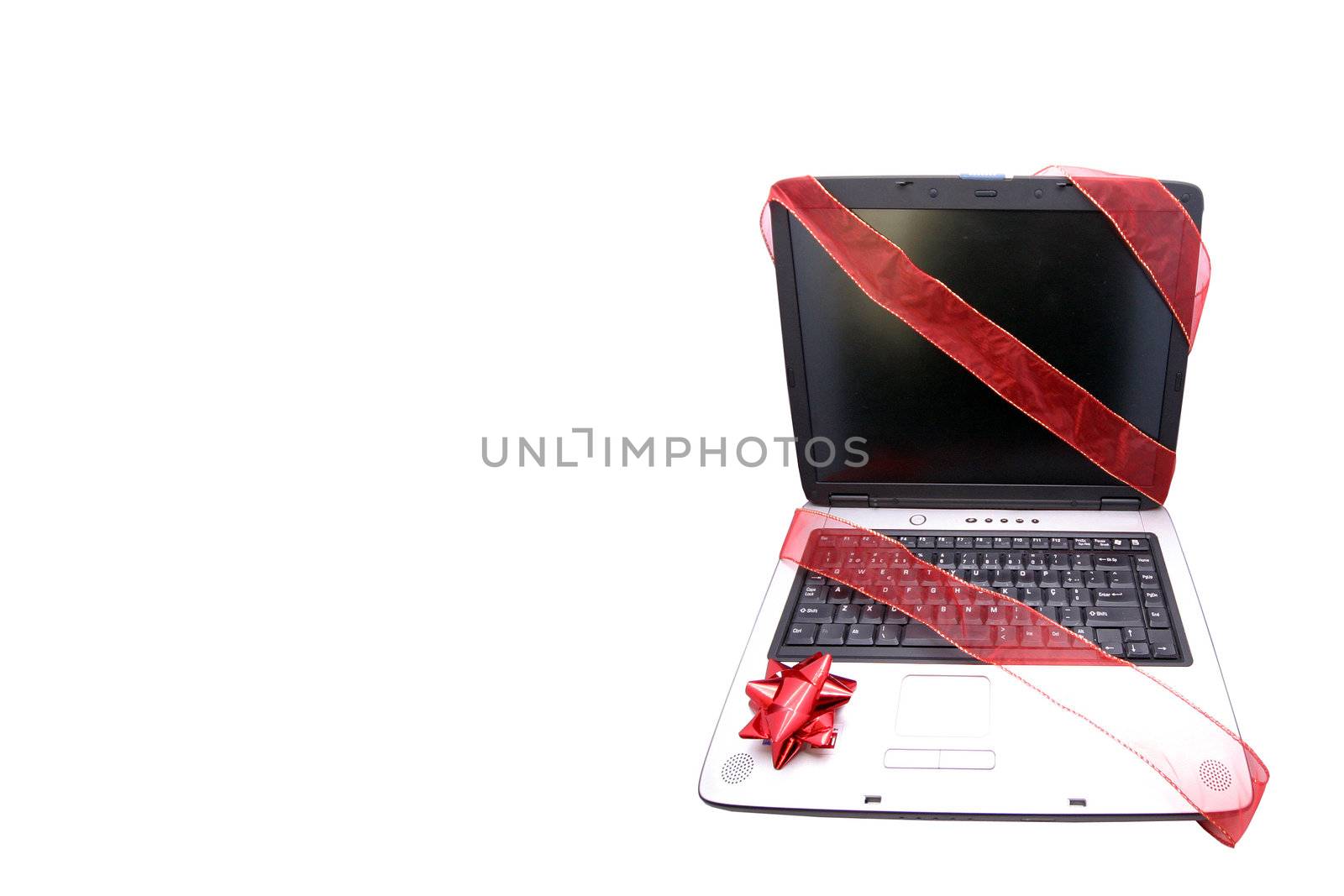Portable Pc over white background