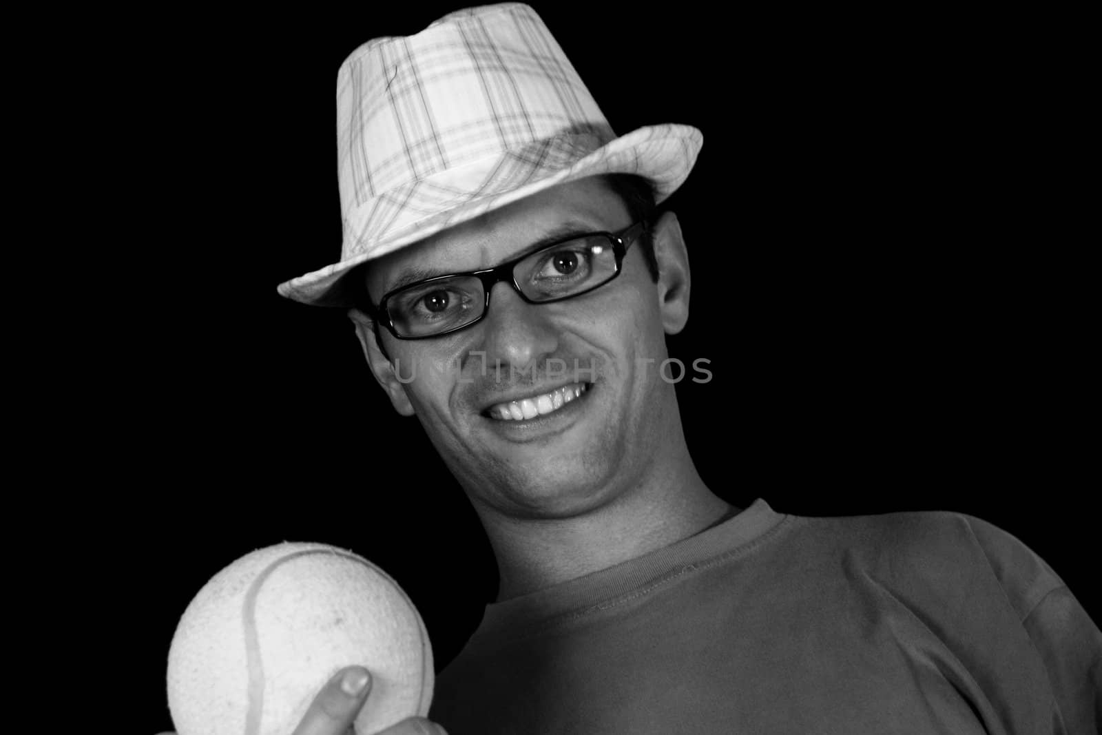 fashion session in studio with colour balls