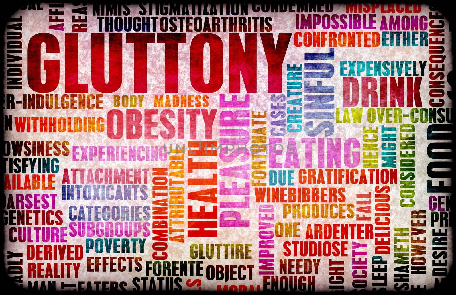 Gluttony one of the Seven Deadly Sins Concept