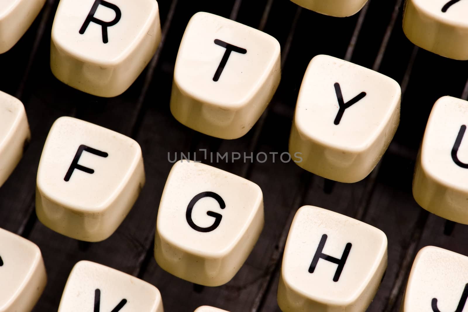 close up of typewriter keys