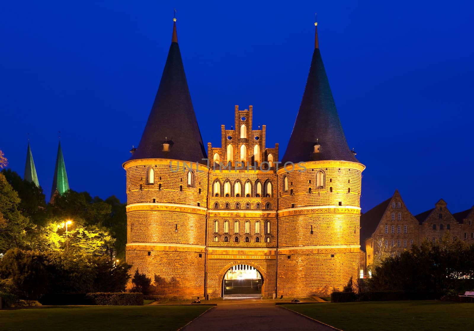 The Holsten Gate in Lübeck, Germany.