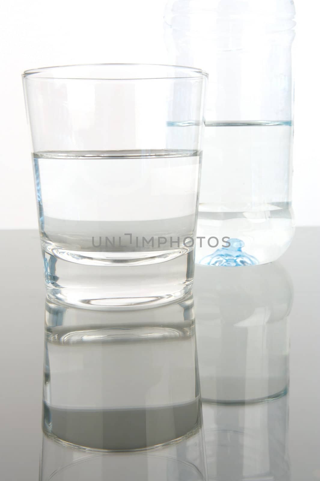 Drinking Water isolated against a black and white background