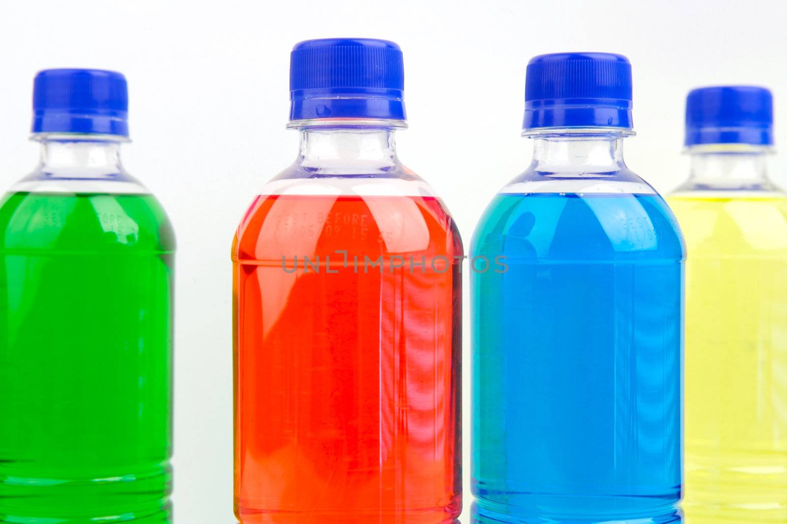 Sports drinks isolated against a white background