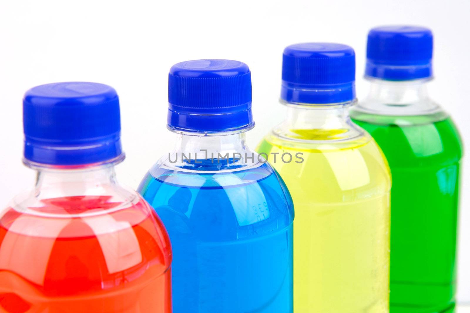 Sports drinks isolated against a white background