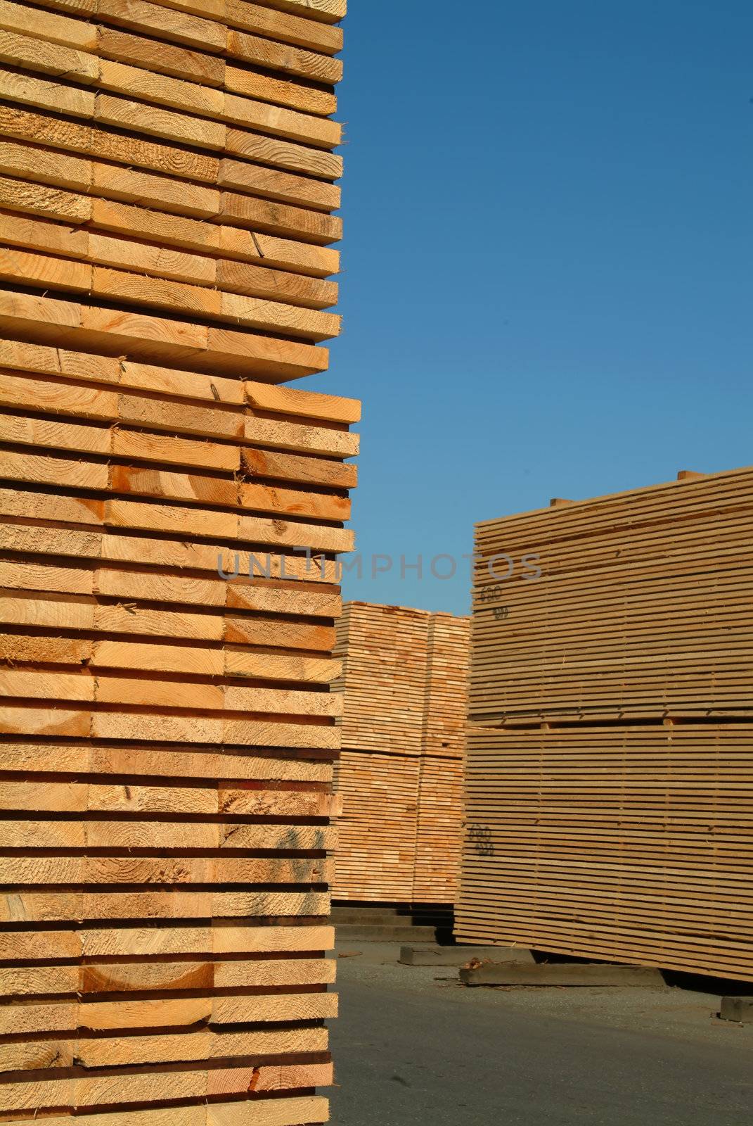 stacks of lumber