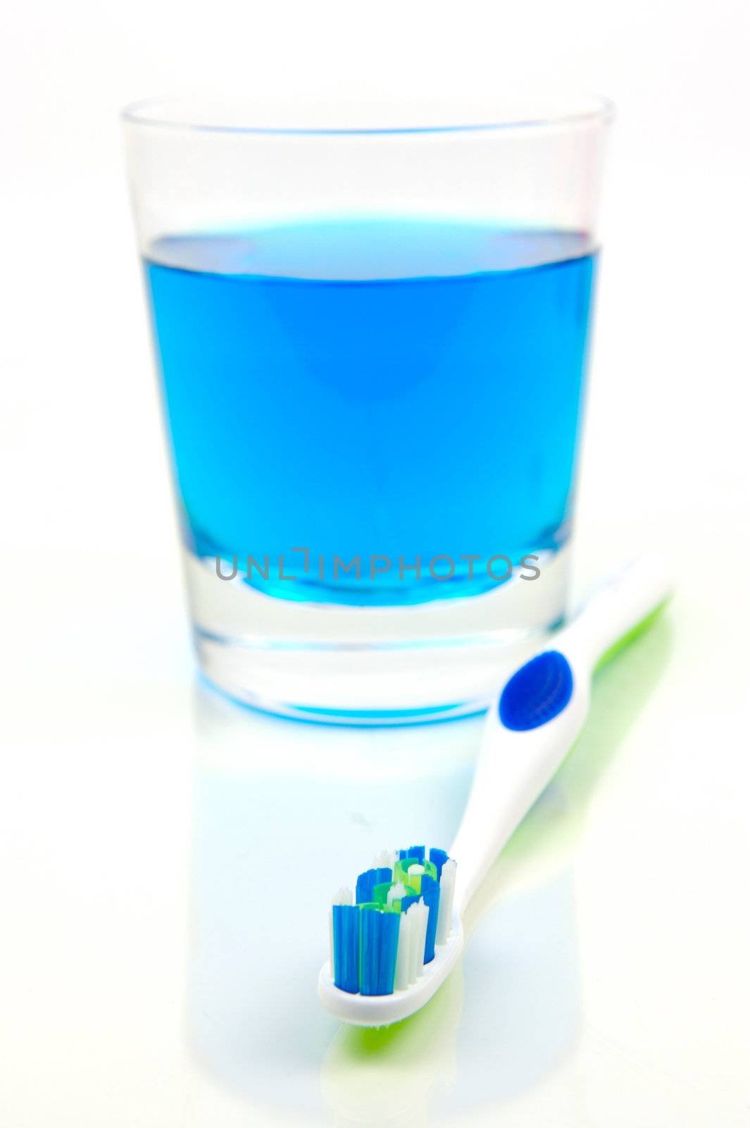 Dental products isolated against a white background