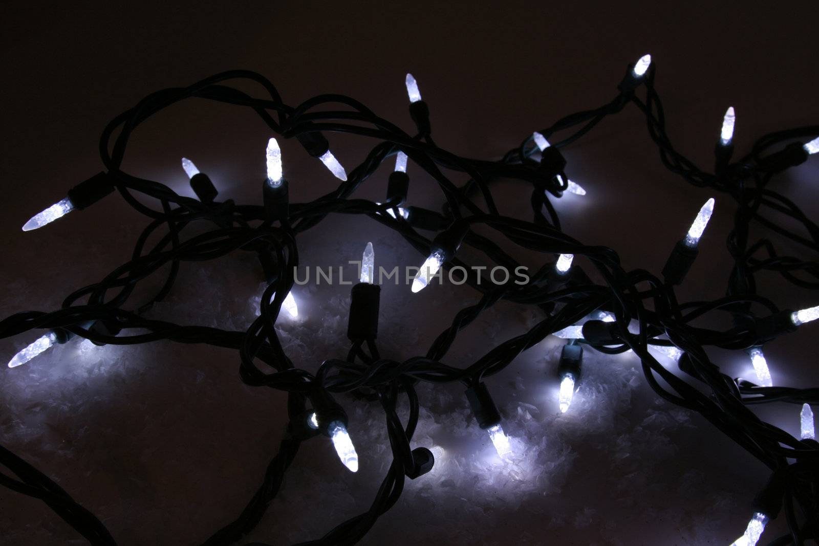 A string of white LED xmas lights.
