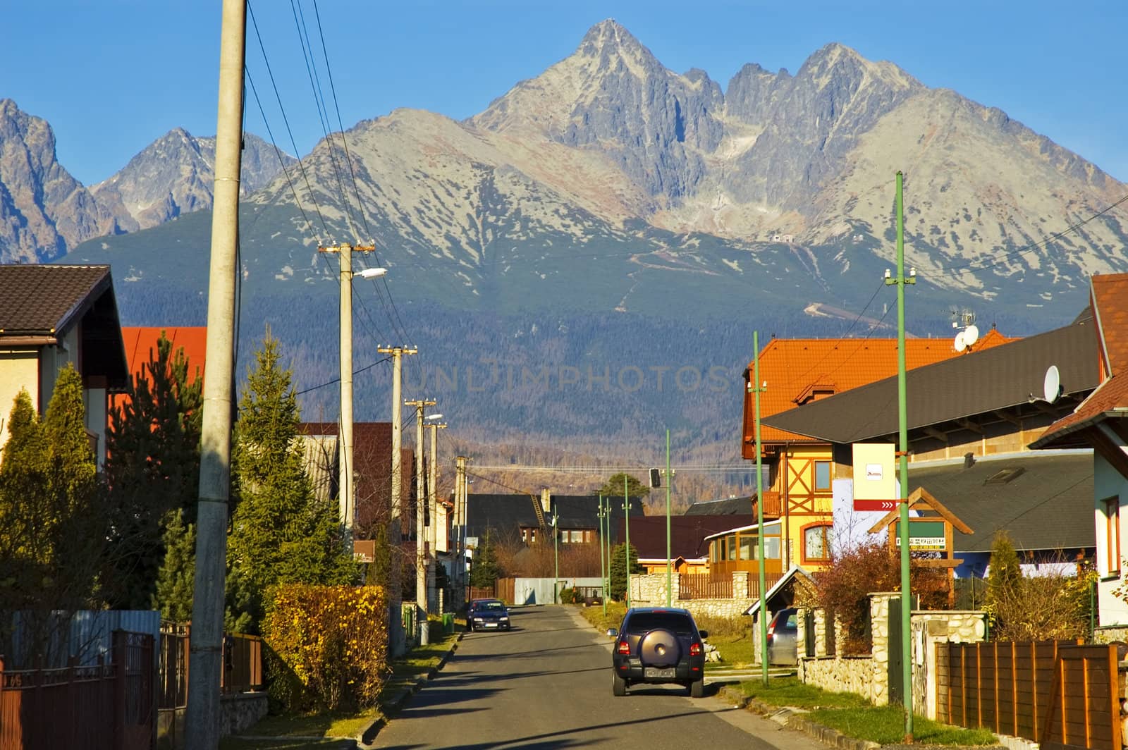 Small town under High Tatras Mountains in Slovakia