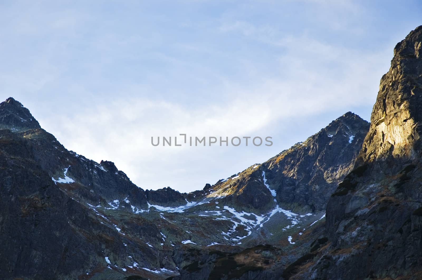 Tops of High Tatras Mountains in Slovakia.