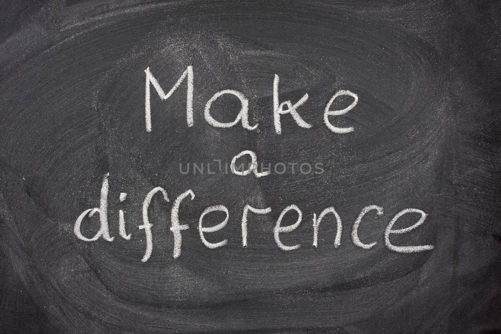 make a difference phrase on blackboard by PixelsAway