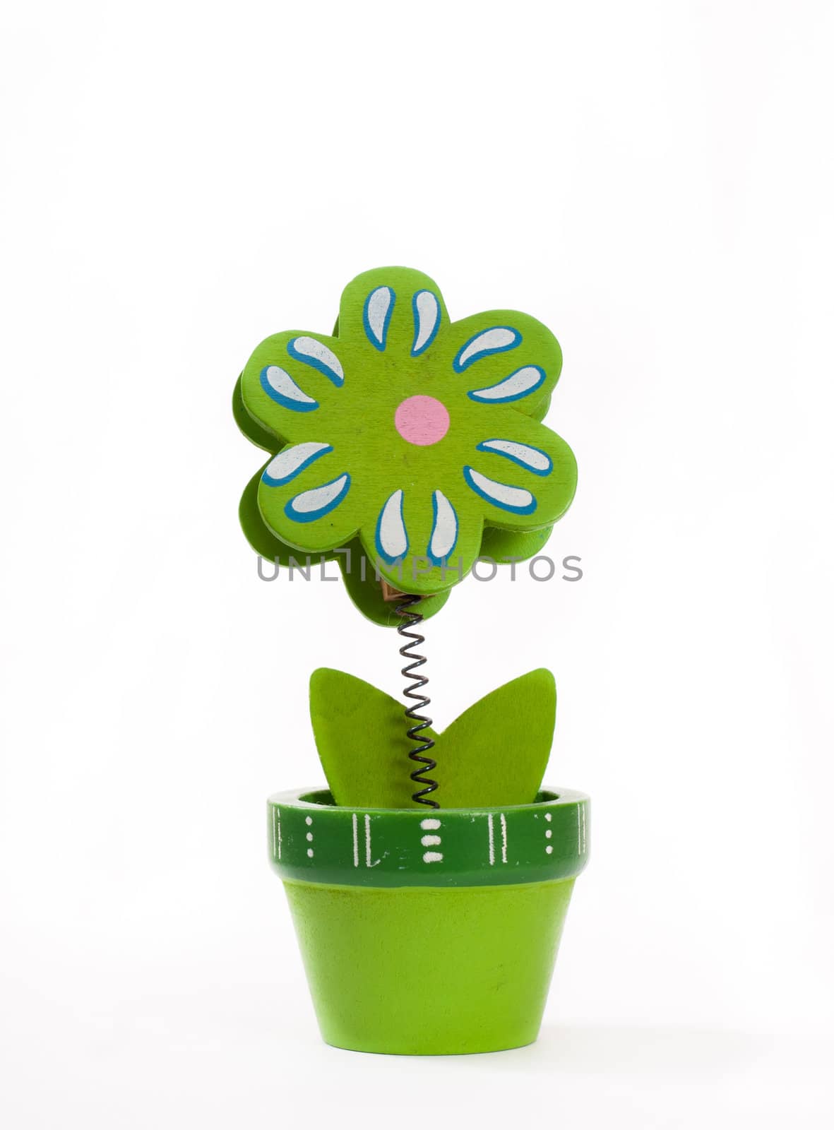 Little toy of green flower in green pot