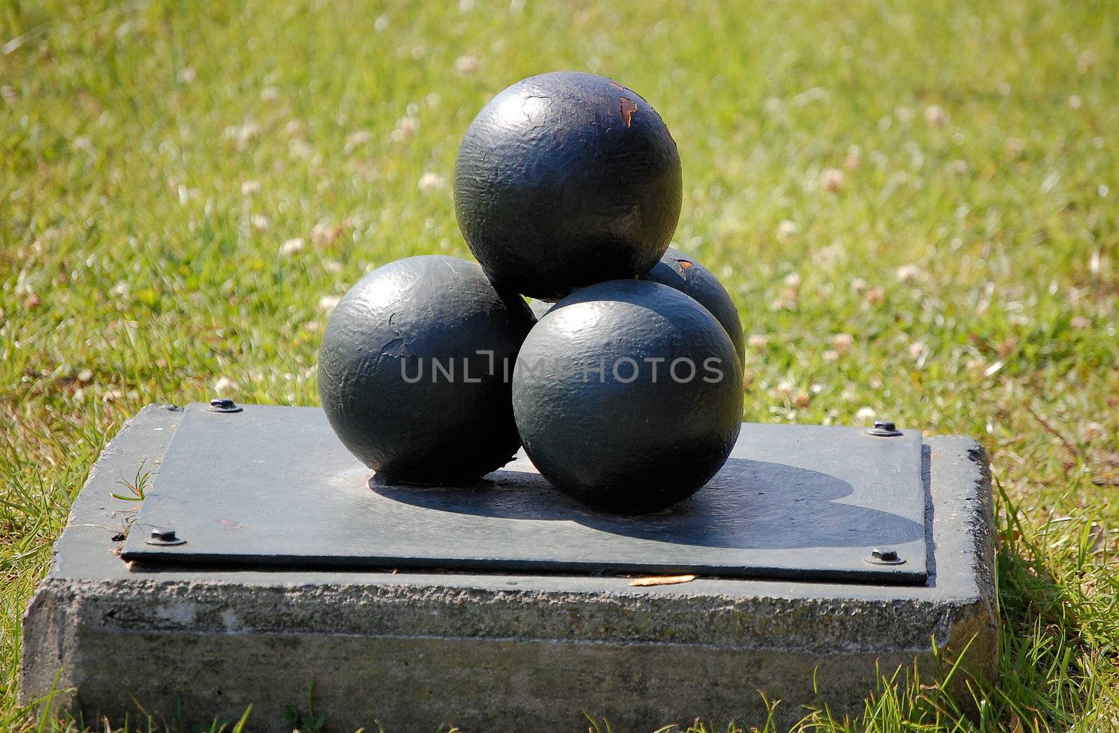 Four Cannon Ball Statue by RefocusPhoto