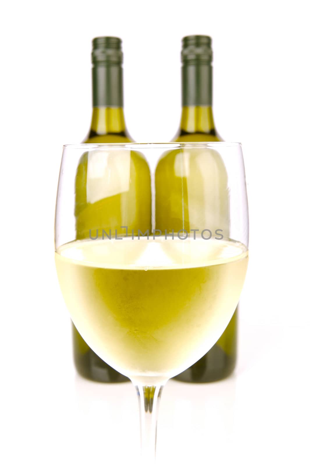 White wine isolated against a white background