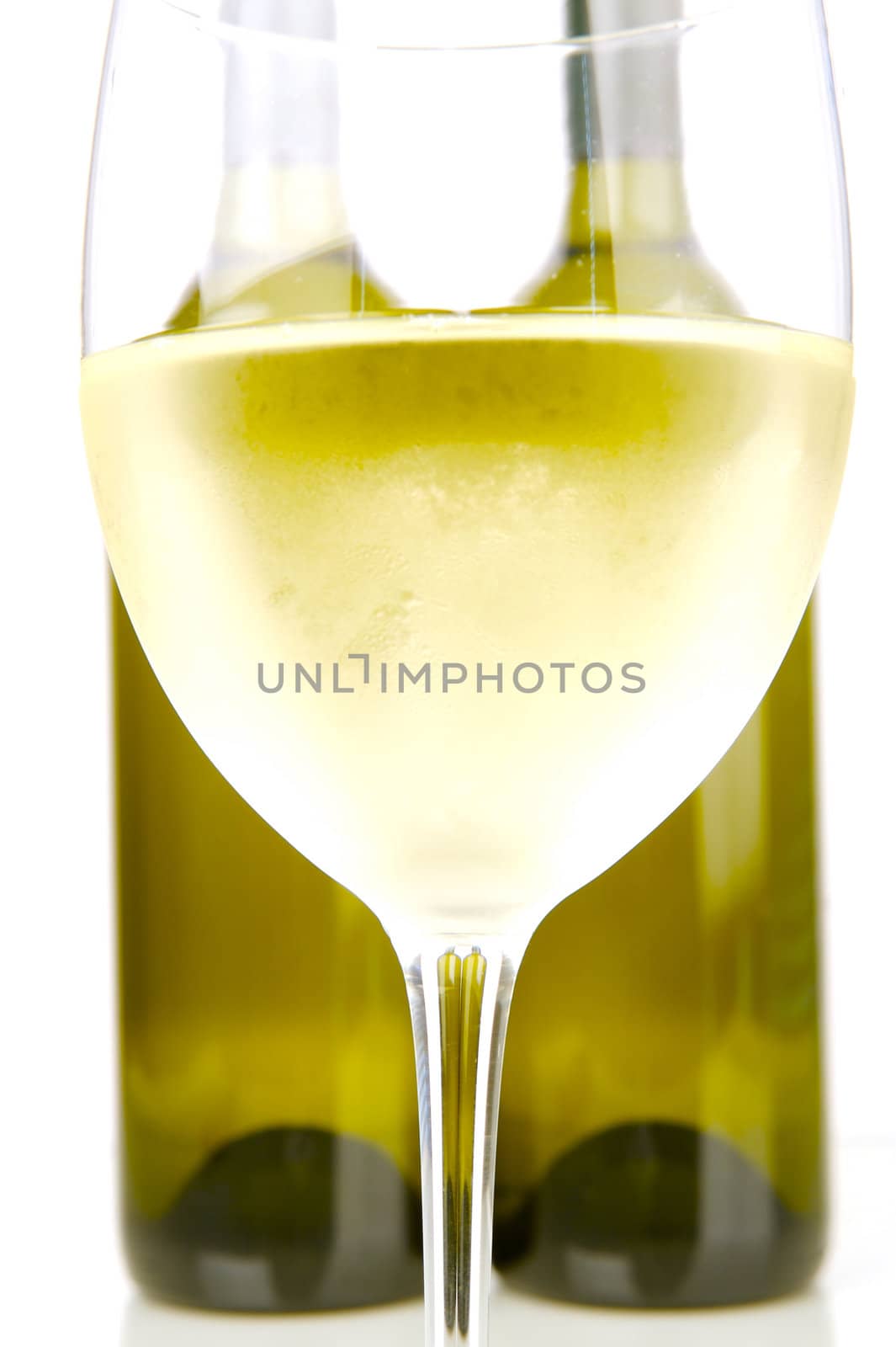 White wine isolated against a white background