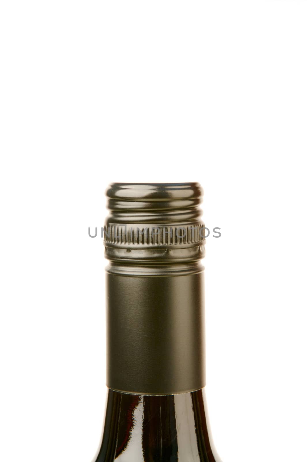 Bottles of red wine isolated against a white background