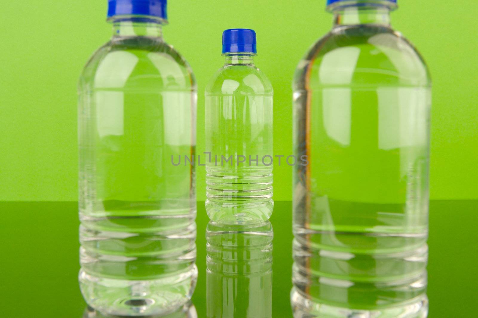 Bottles of bottled water isolated