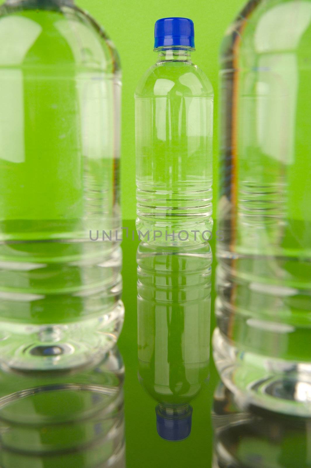 Bottles of bottled water isolated