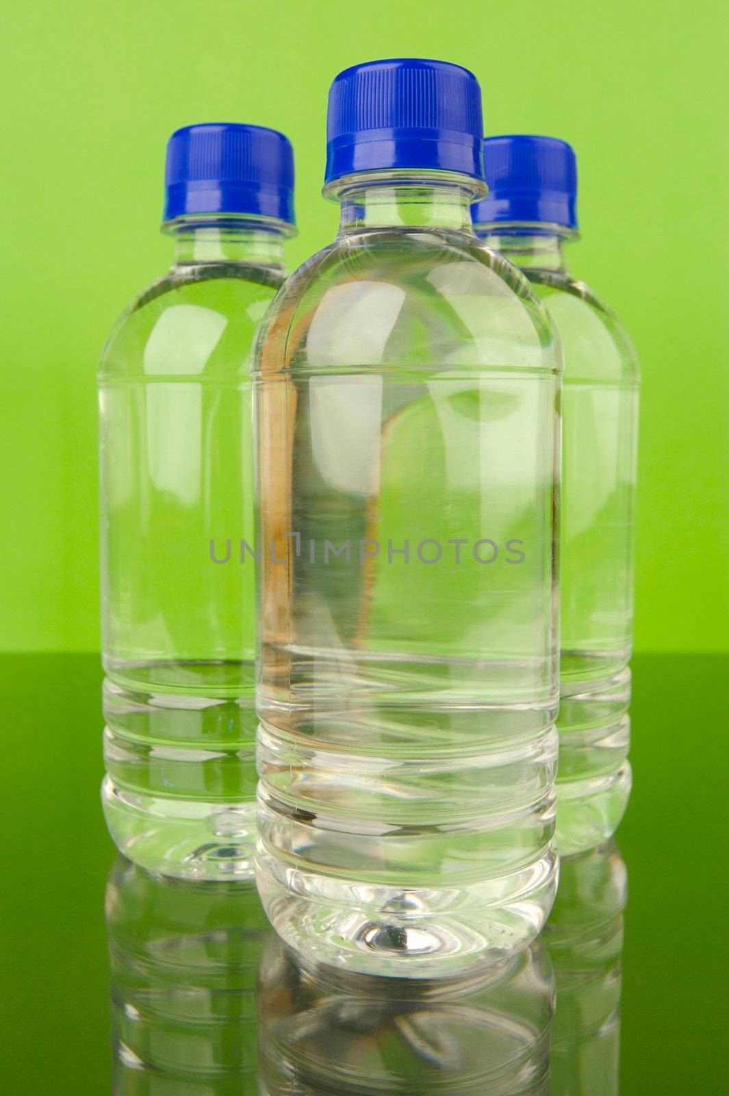 Bottles of bottled water isolated