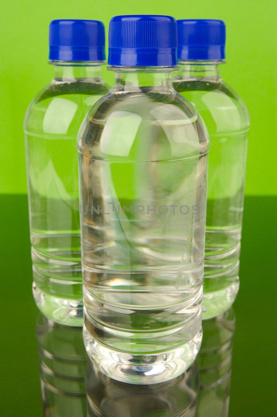 Bottles of bottled water isolated