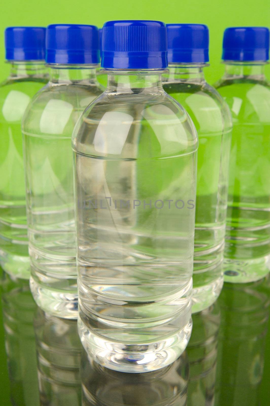 Bottles of bottled water isolated