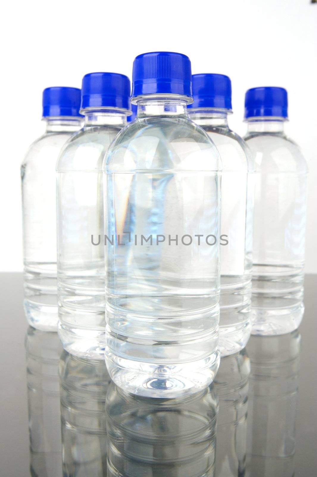 Bottles of bottled water isolated