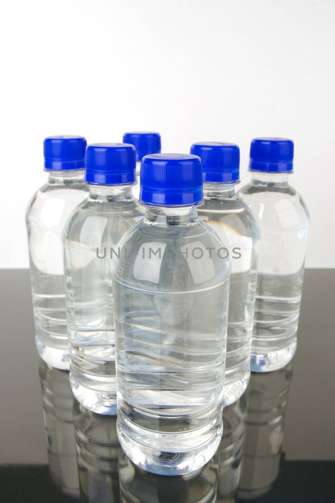 Bottles of bottled water isolated