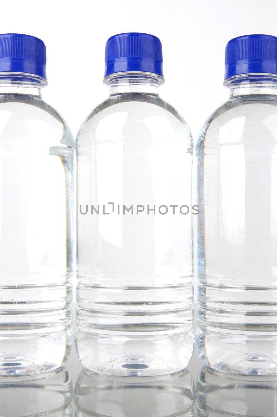 Bottles of bottled water isolated