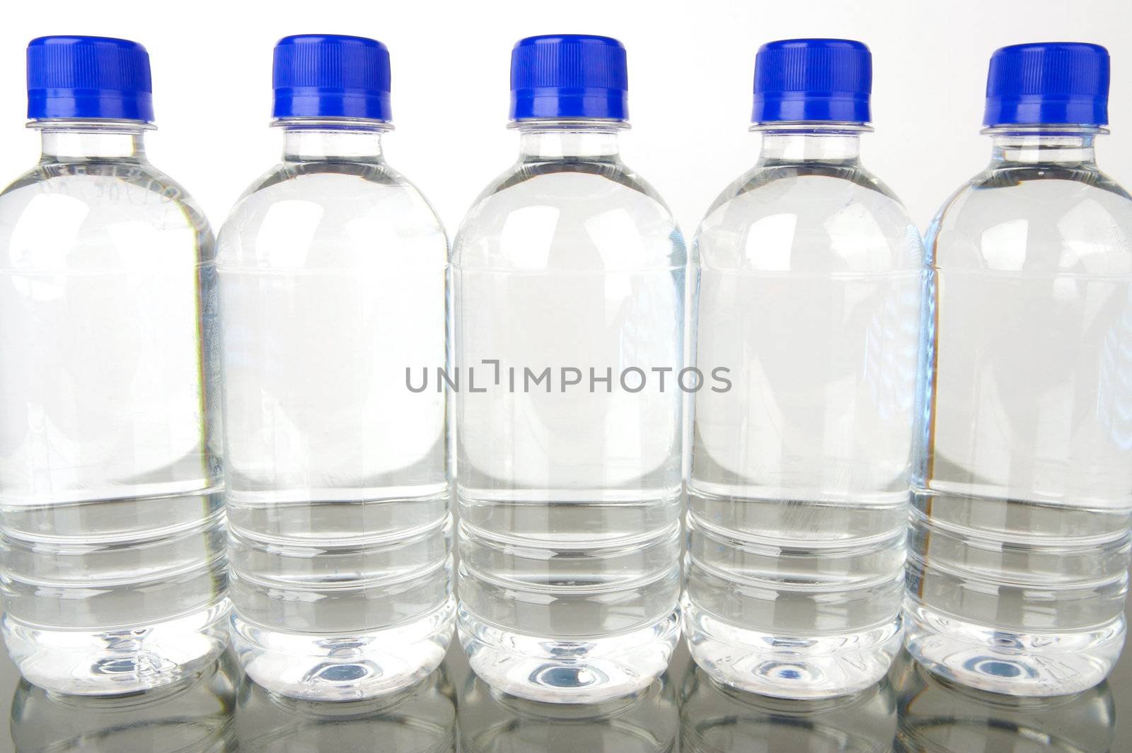 Bottles of bottled water isolated