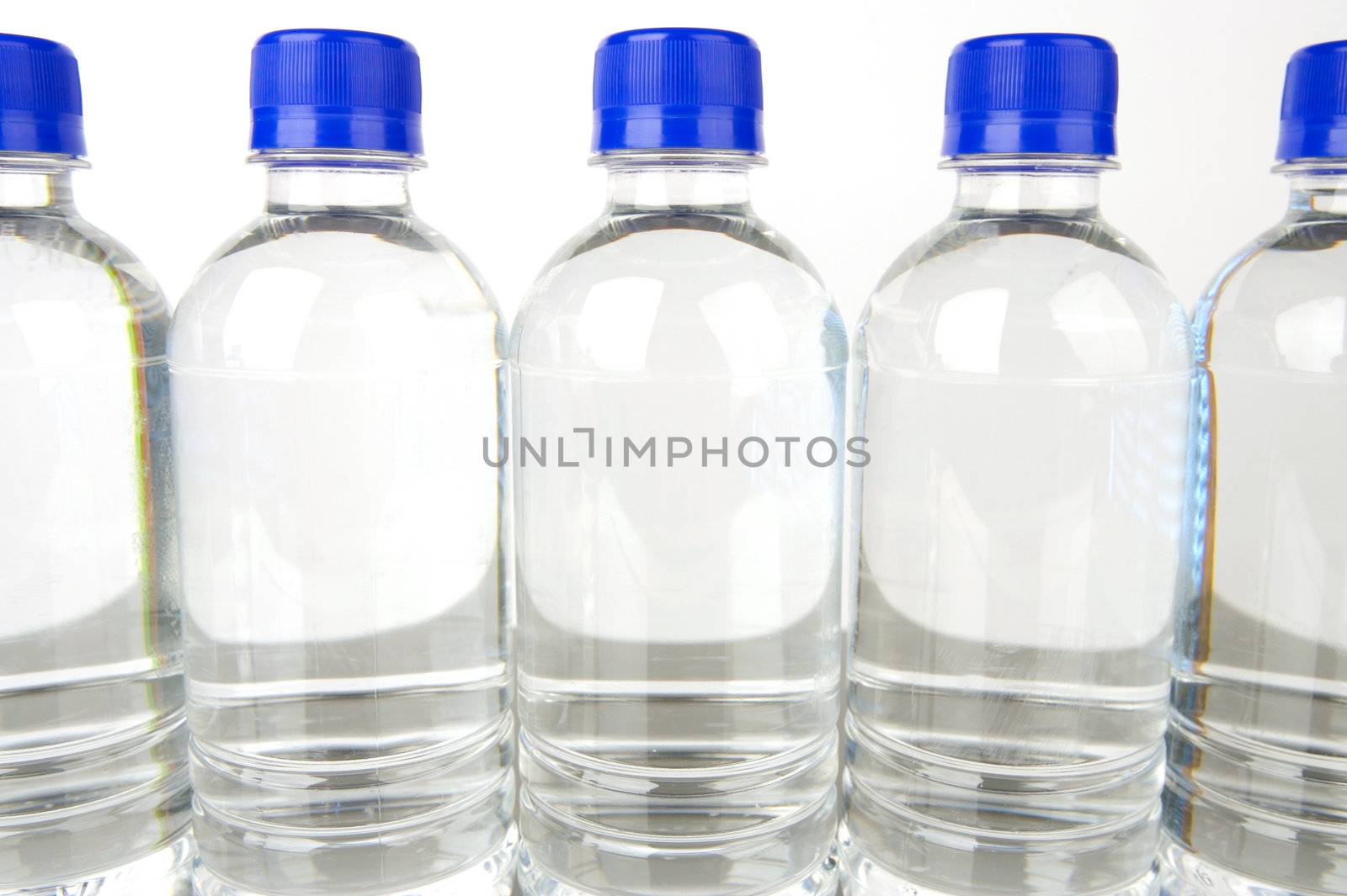 Bottles of bottled water isolated