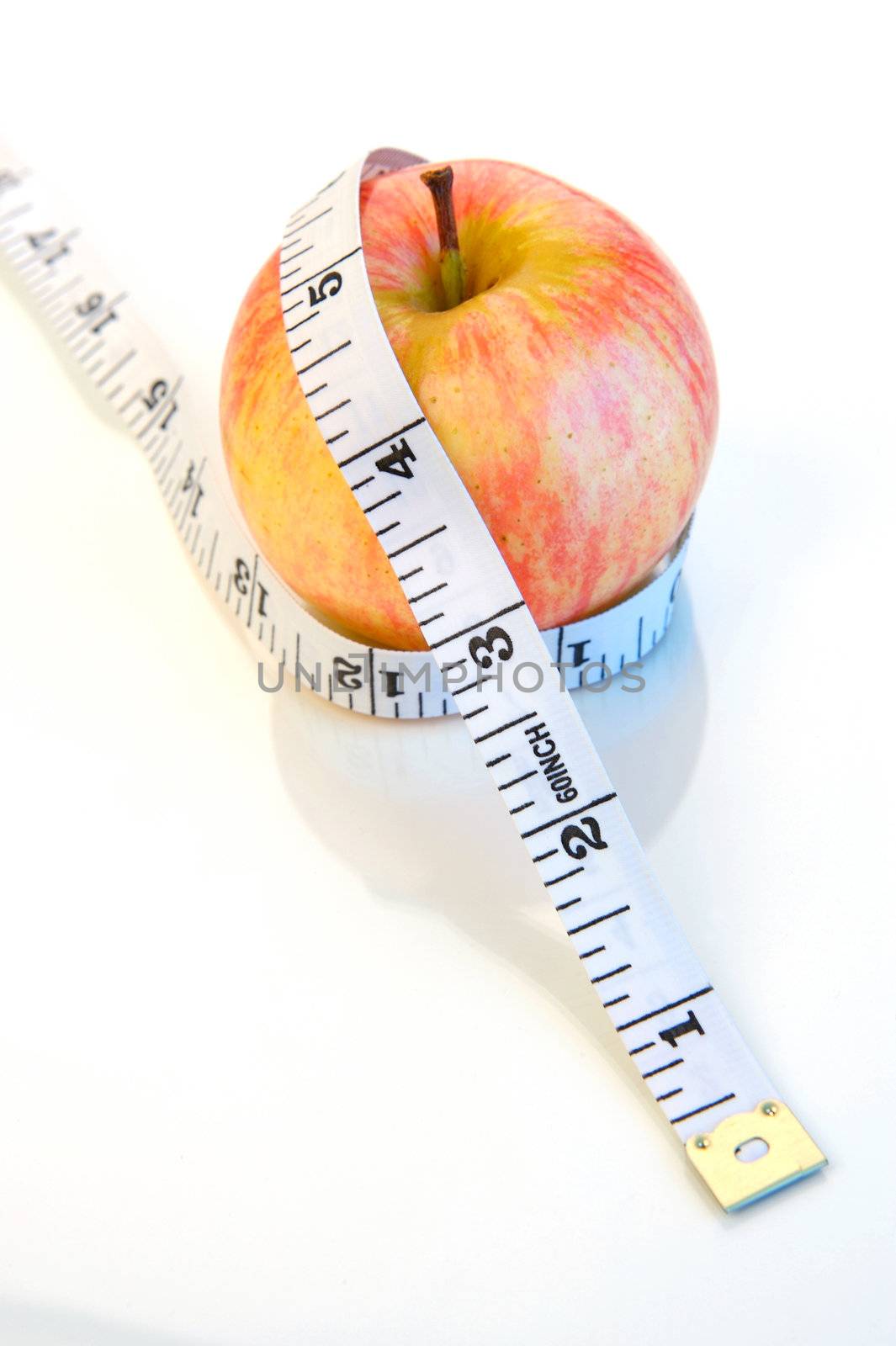 Weight watching healthy living items isolated.