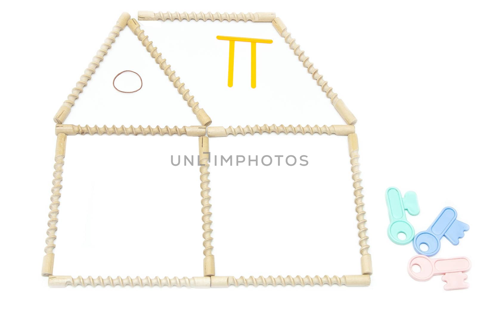 small house from wooden sticks it is isolated on the white