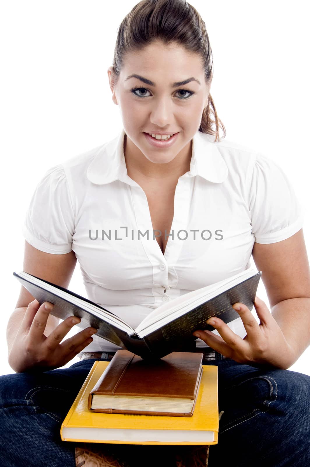 young woman going to read book by imagerymajestic