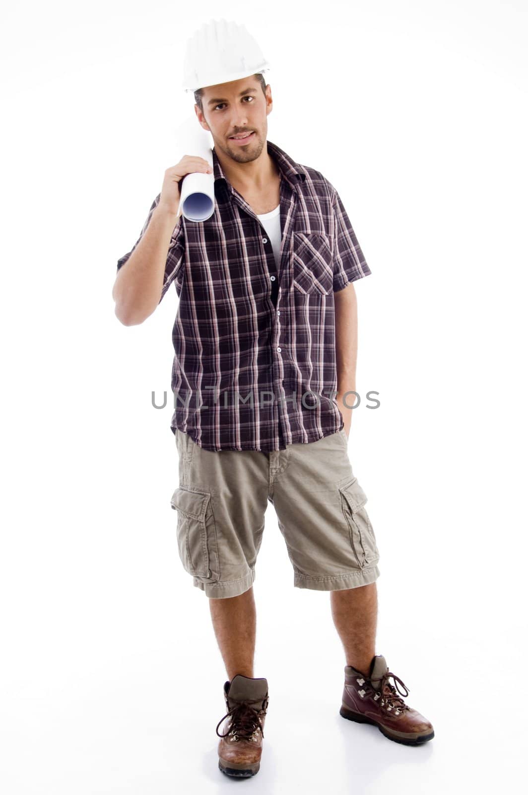 architect in casual dress on an isolated background