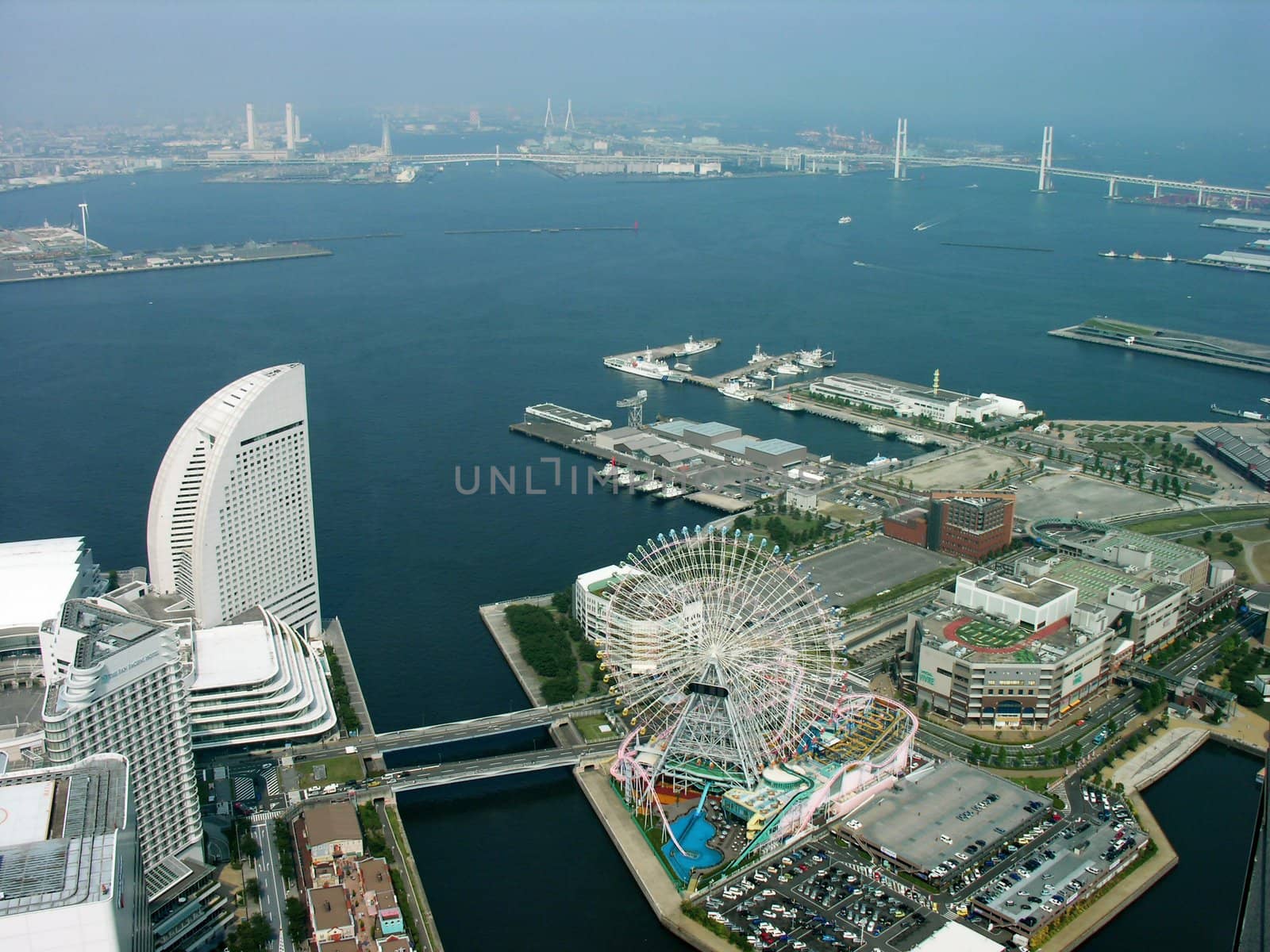 Tokyo Port and bay view from air