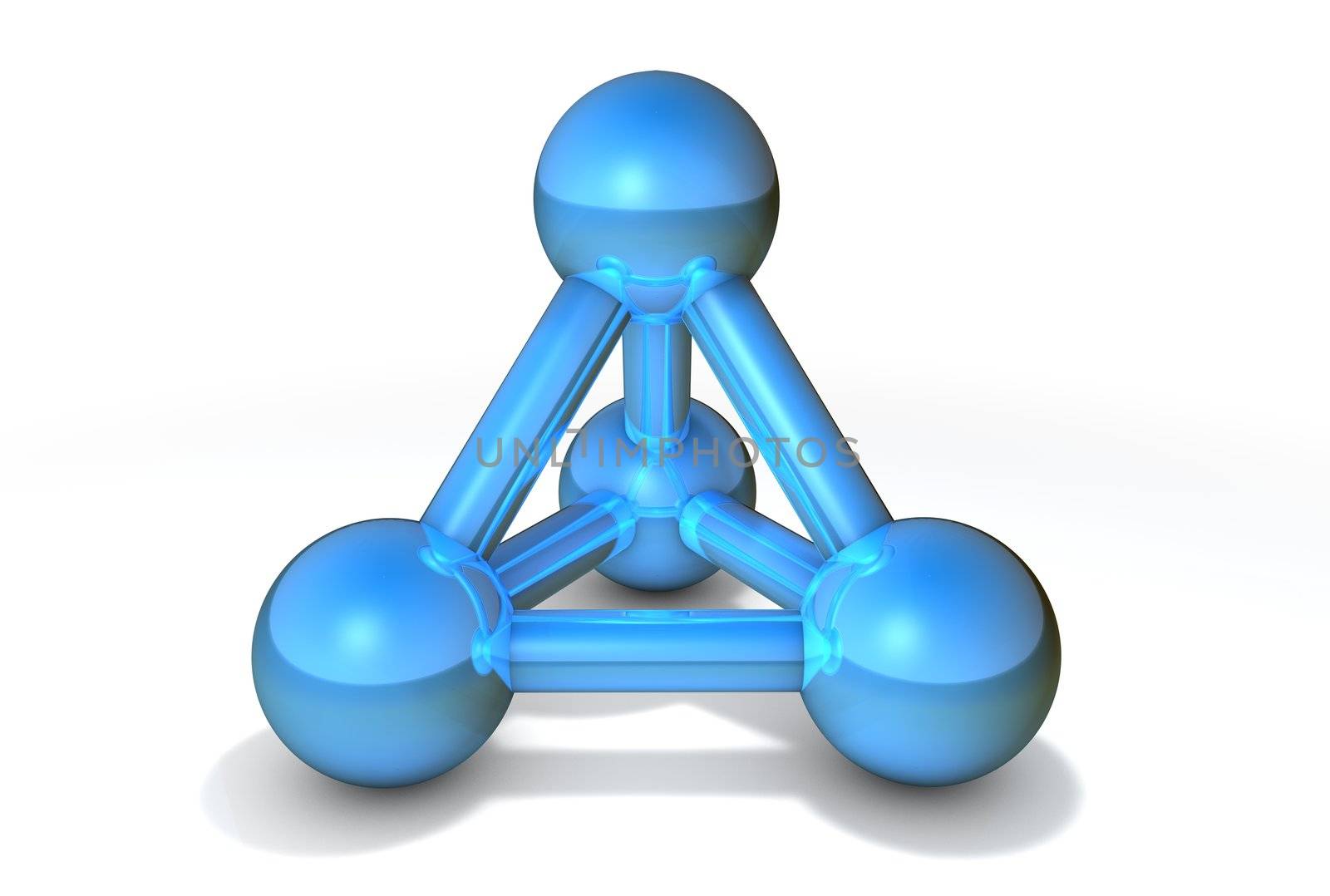 simple blue/steel molecular structure rendered in 3D